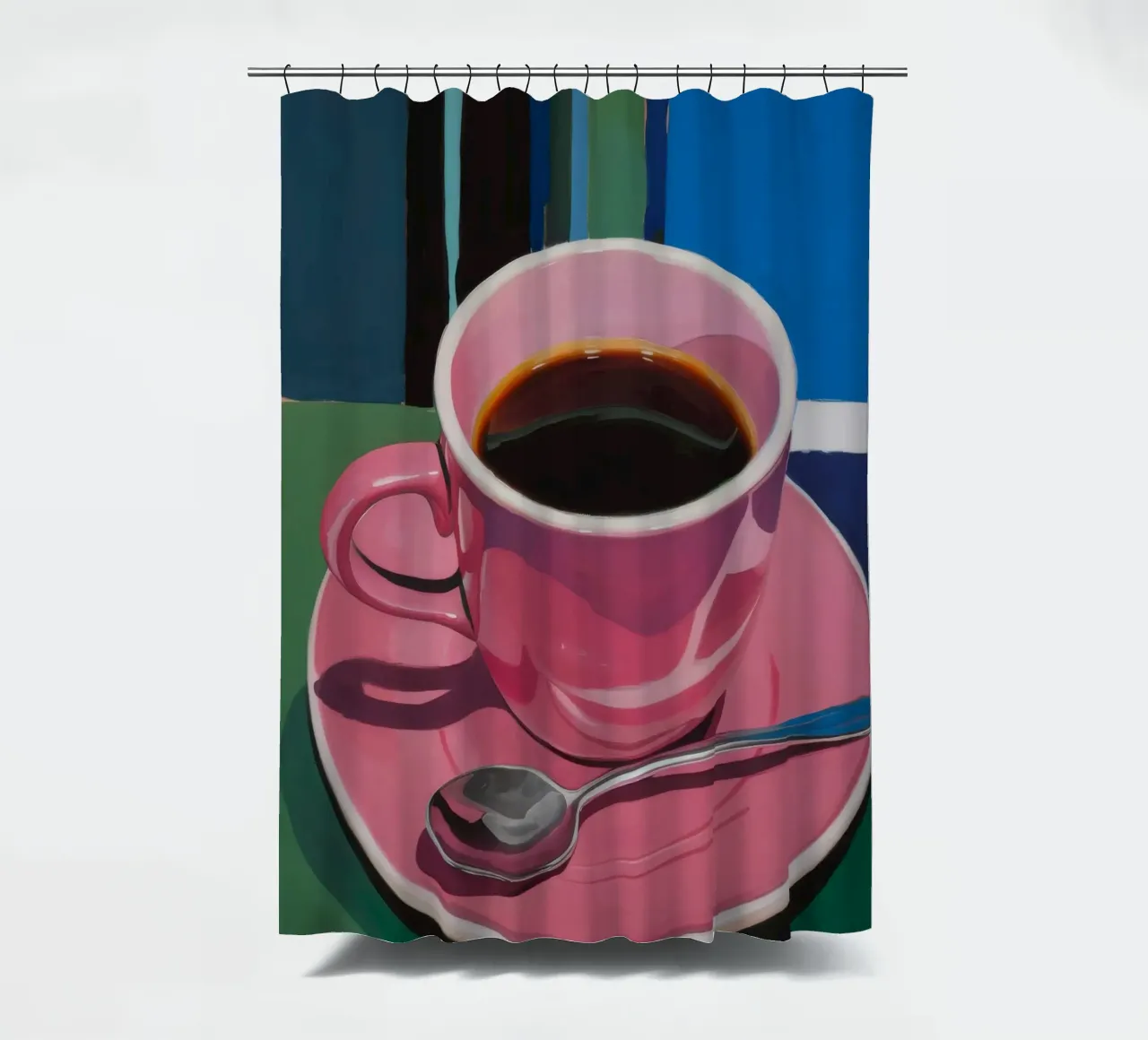 Rosa Kaffee Immersion Duschvorhang von Pan Denim