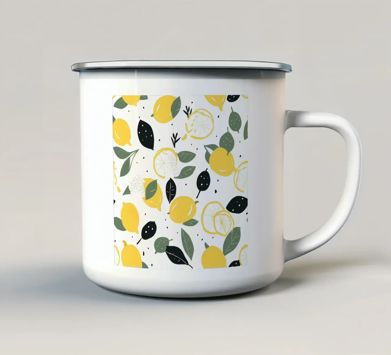 Lemon Pulse taza de esmalte de George Griefy