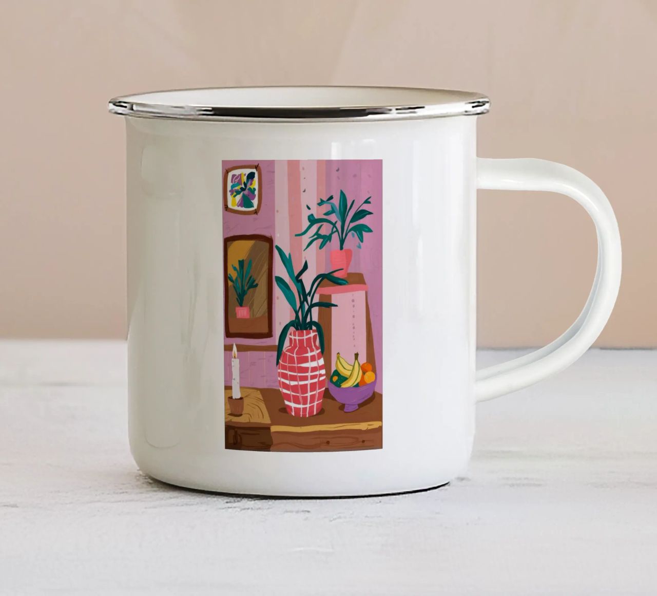 Vaso rosso Banana tazza in smalto da Pan Denim