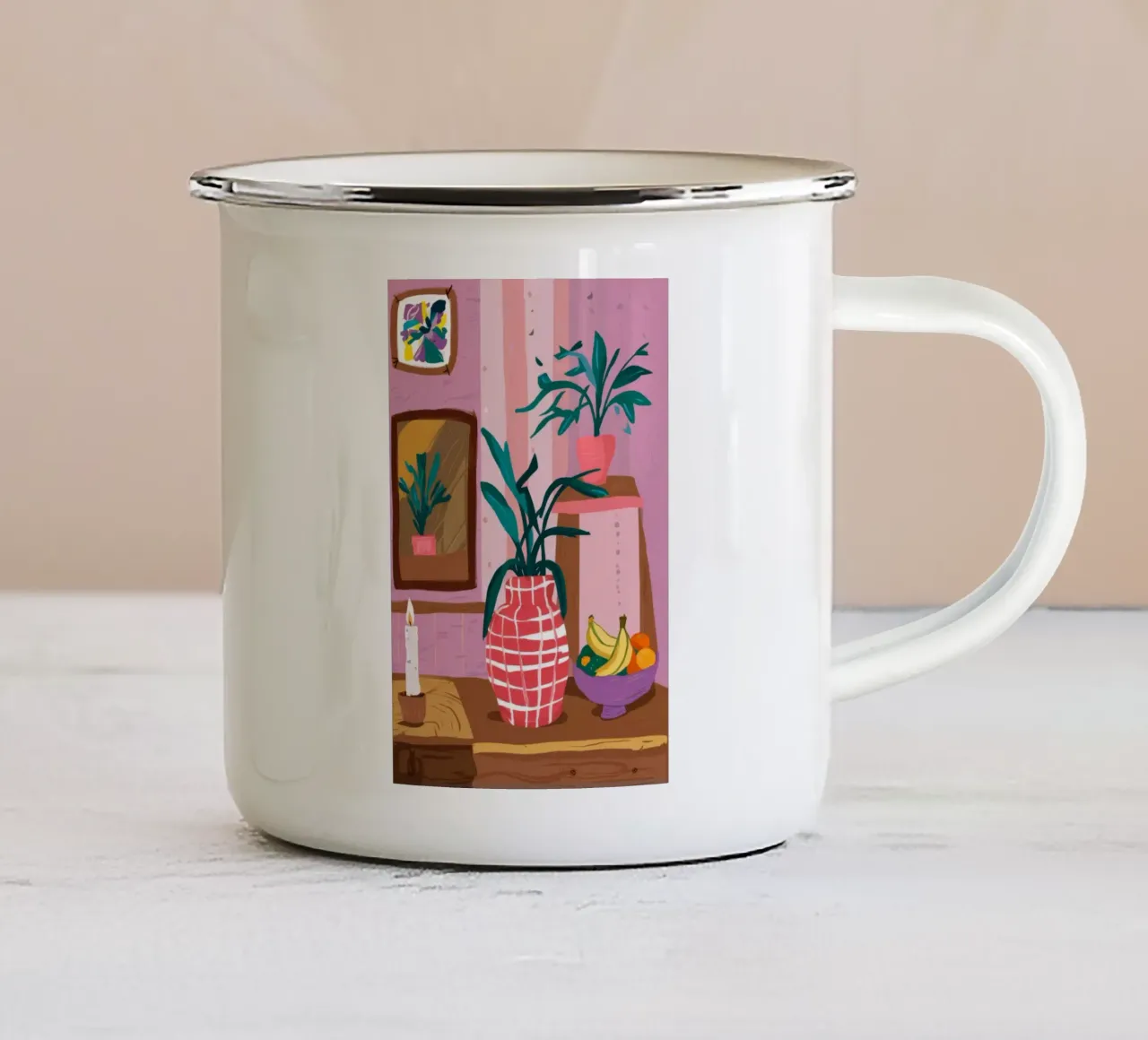 Vaso rosso Banana tazza in smalto da Pan Denim