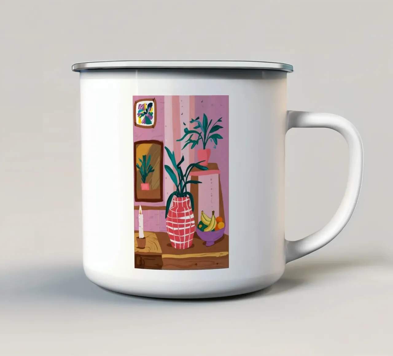 Vaso rosso Banana tazza in smalto da Pan Denim