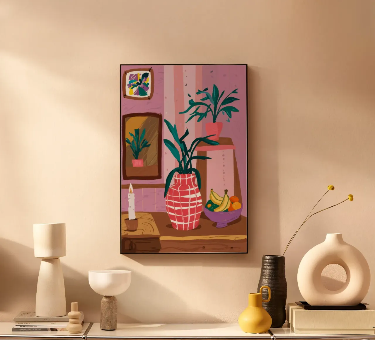 Vase rouge Banane alu dibond de Pan Denim