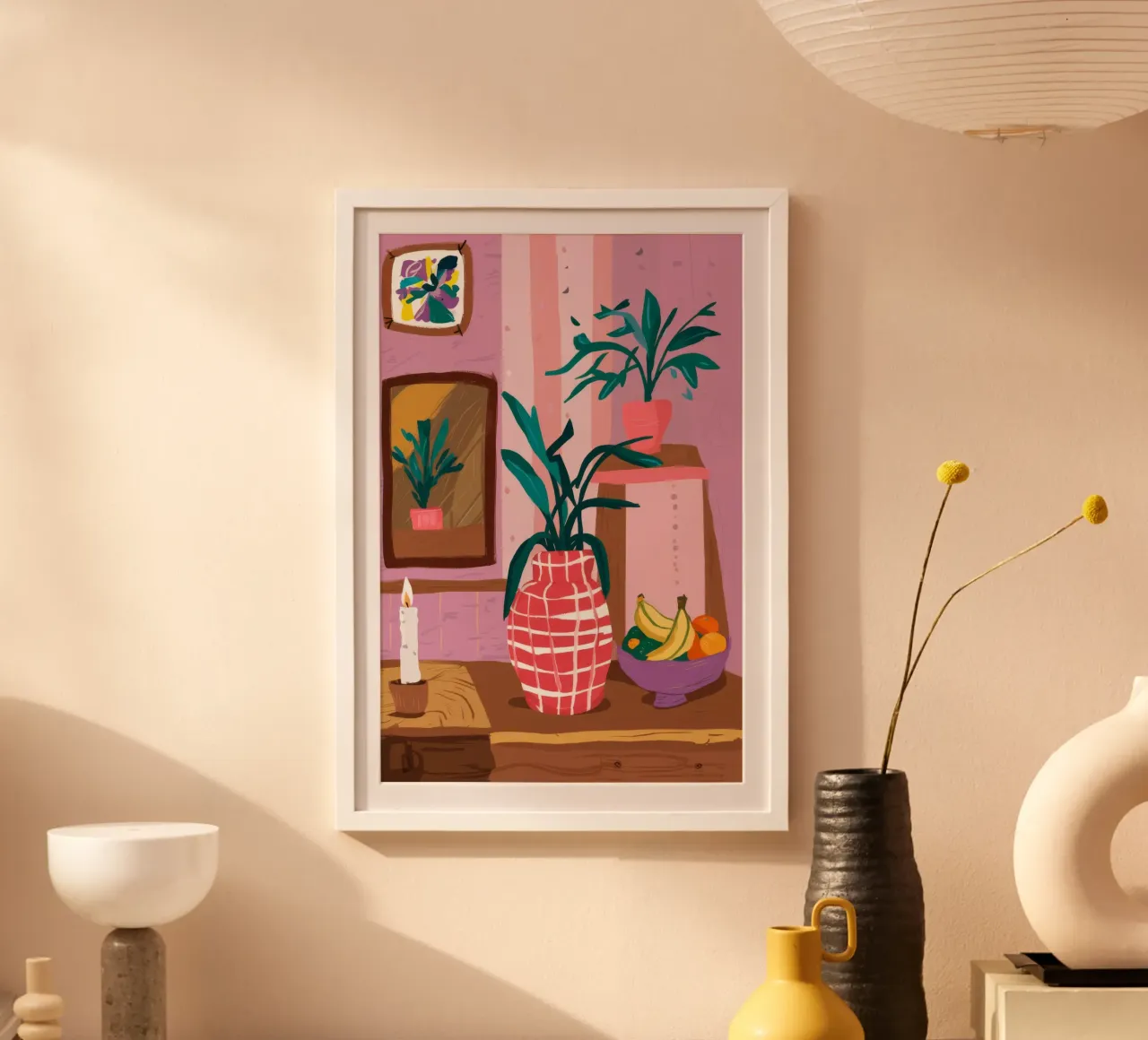 Vaso rosso Banana poster da Pan Denim