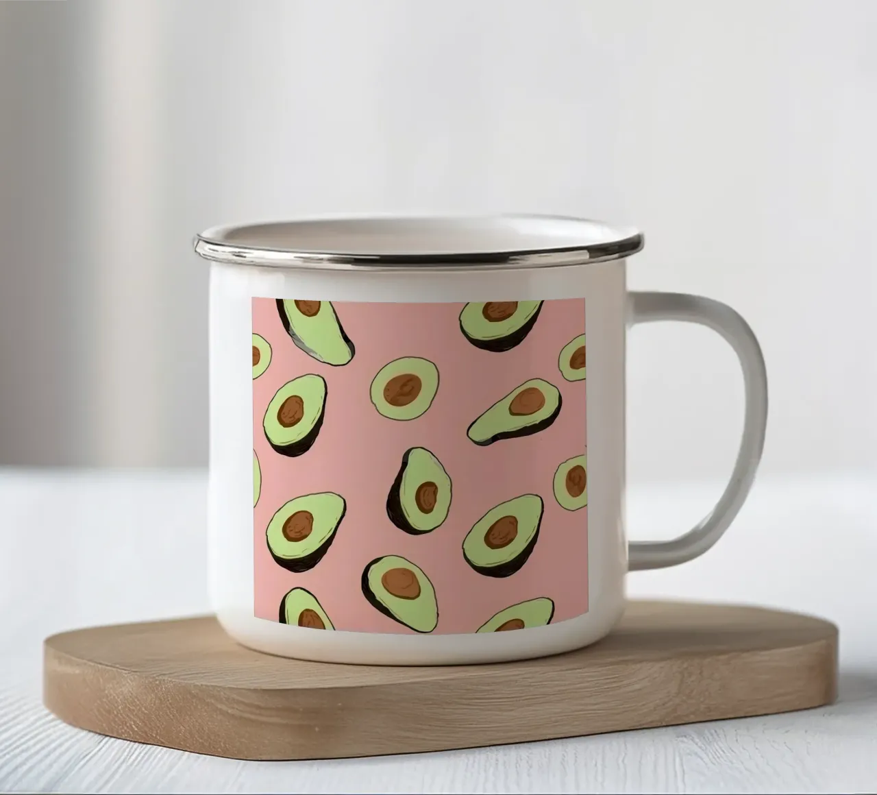 Avocado Mirage tazza in smalto da George Griefy