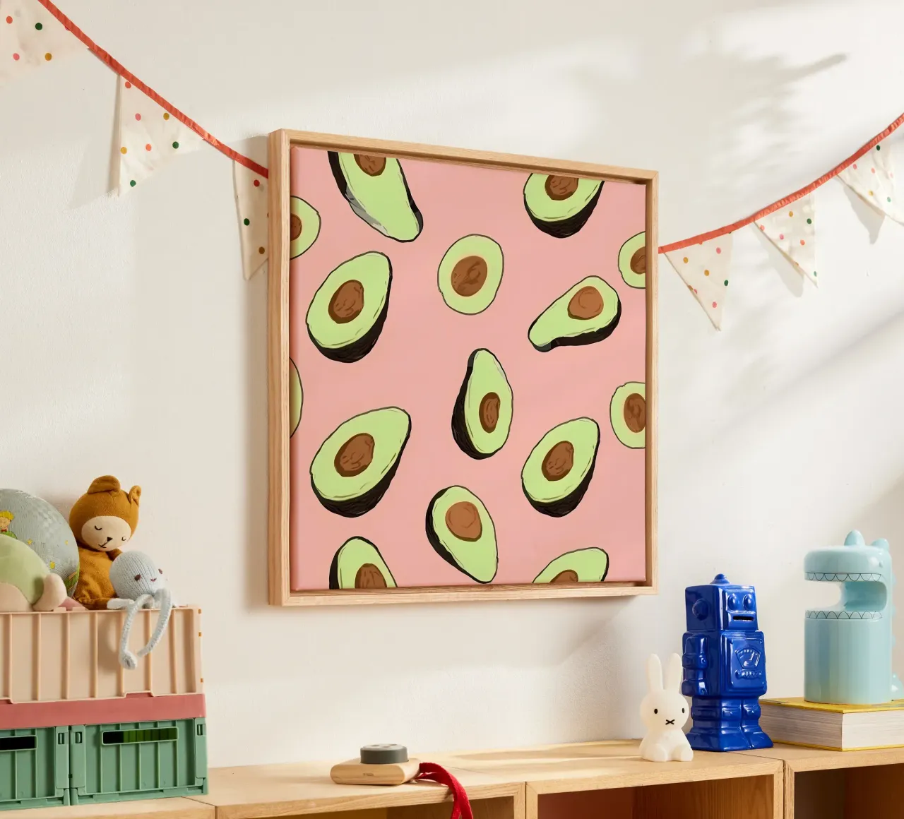 Avocado Mirage tela con Cornice a cassetta da George Griefy