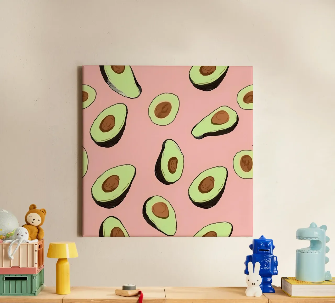 Avocado Mirage tela con Cornice a cassetta da George Griefy