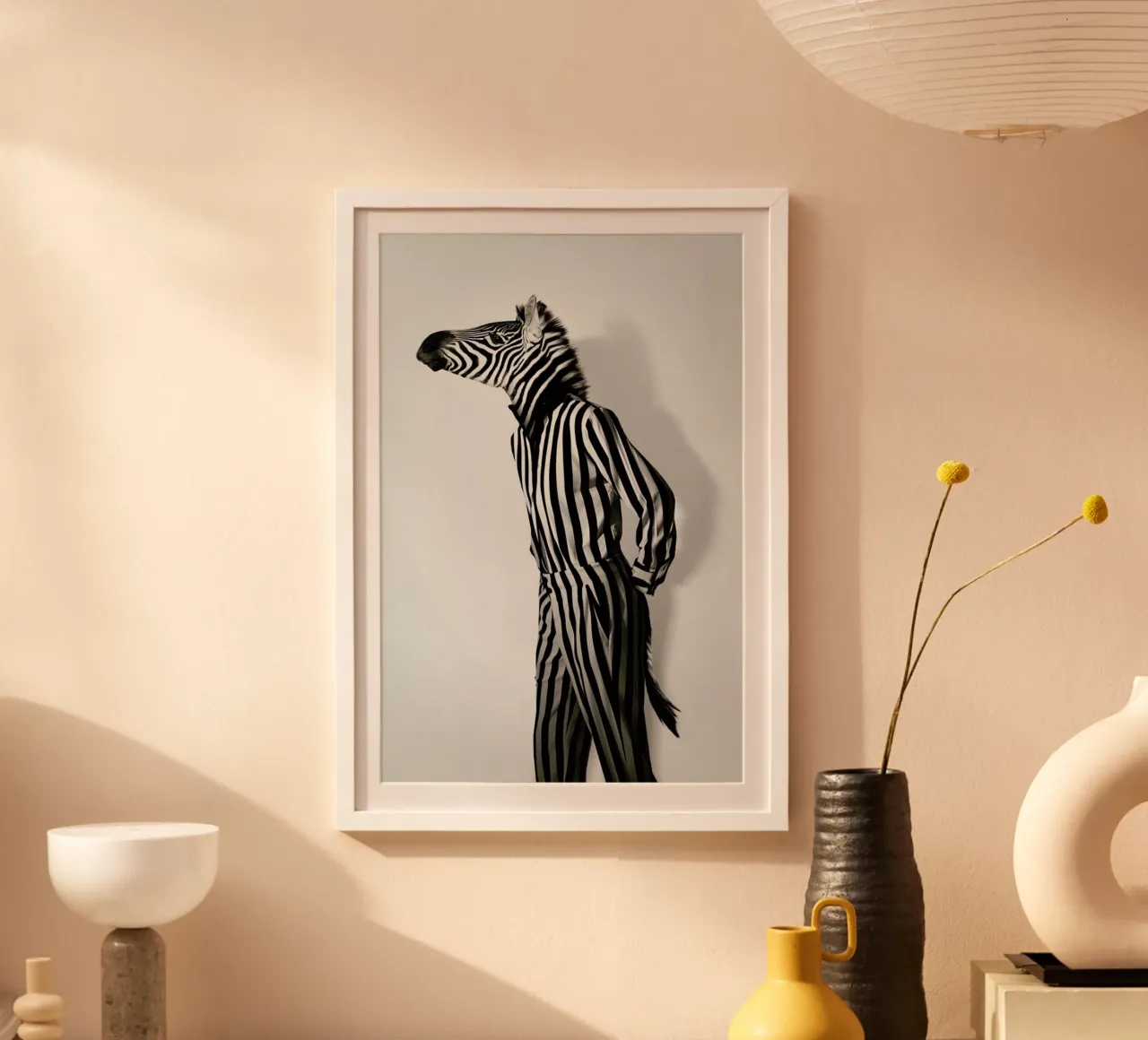 Fashion Zebra Poster mit Aluminium Rahmen von Jonas Loose