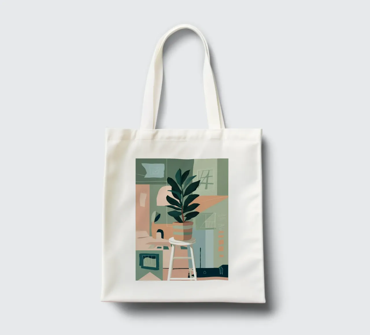 Angolo delle piante astratte borsa in juta da Pan Denim