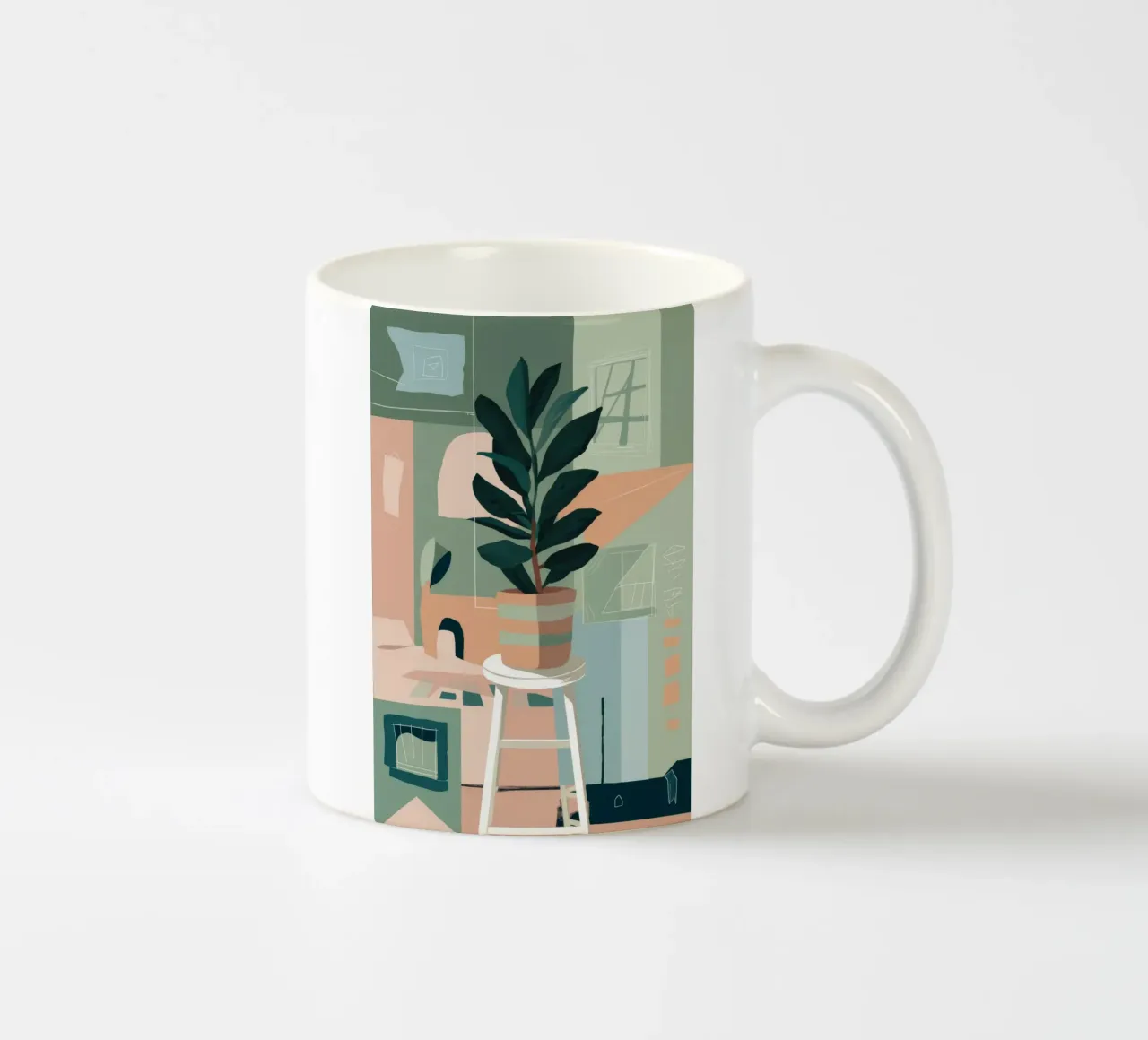 Angolo delle piante astratte tazza in ceramica da Pan Denim