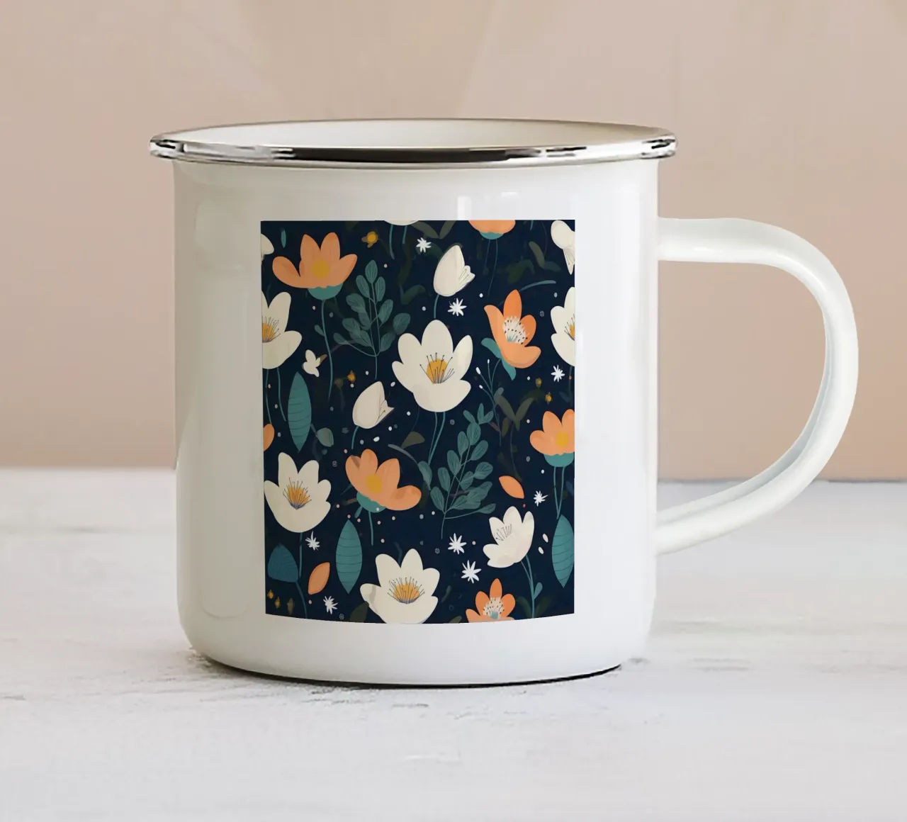 Whispers in Bloom enamel mug by George Griefy