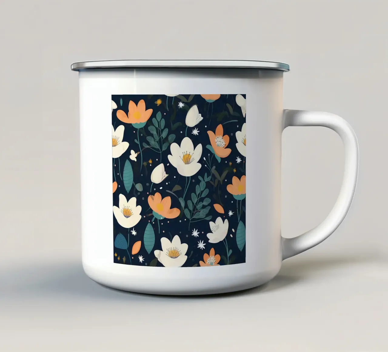 Whispers in Bloom enamel mug by George Griefy