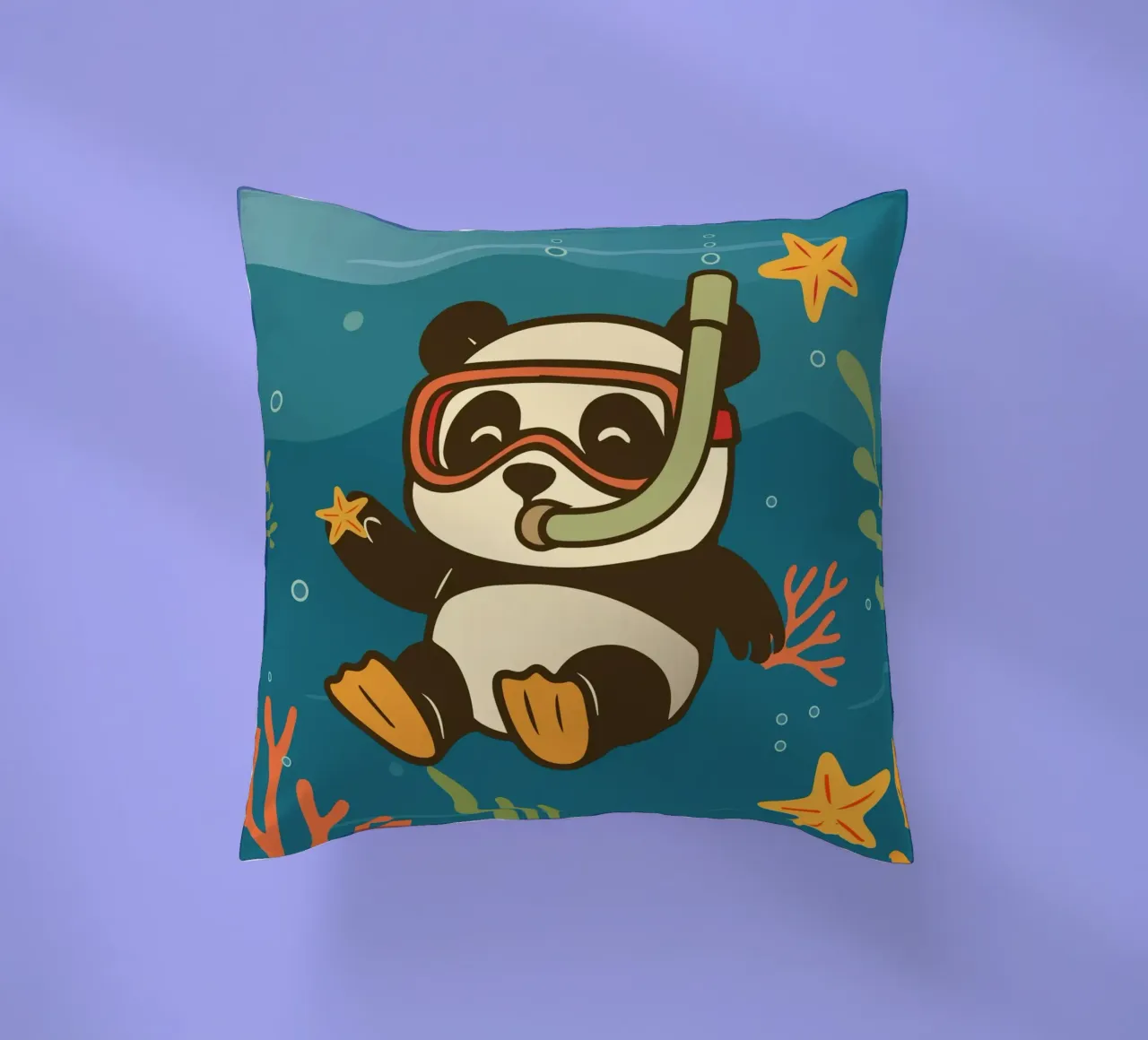 Snorkeling del panda nel mare cuscino da namosh