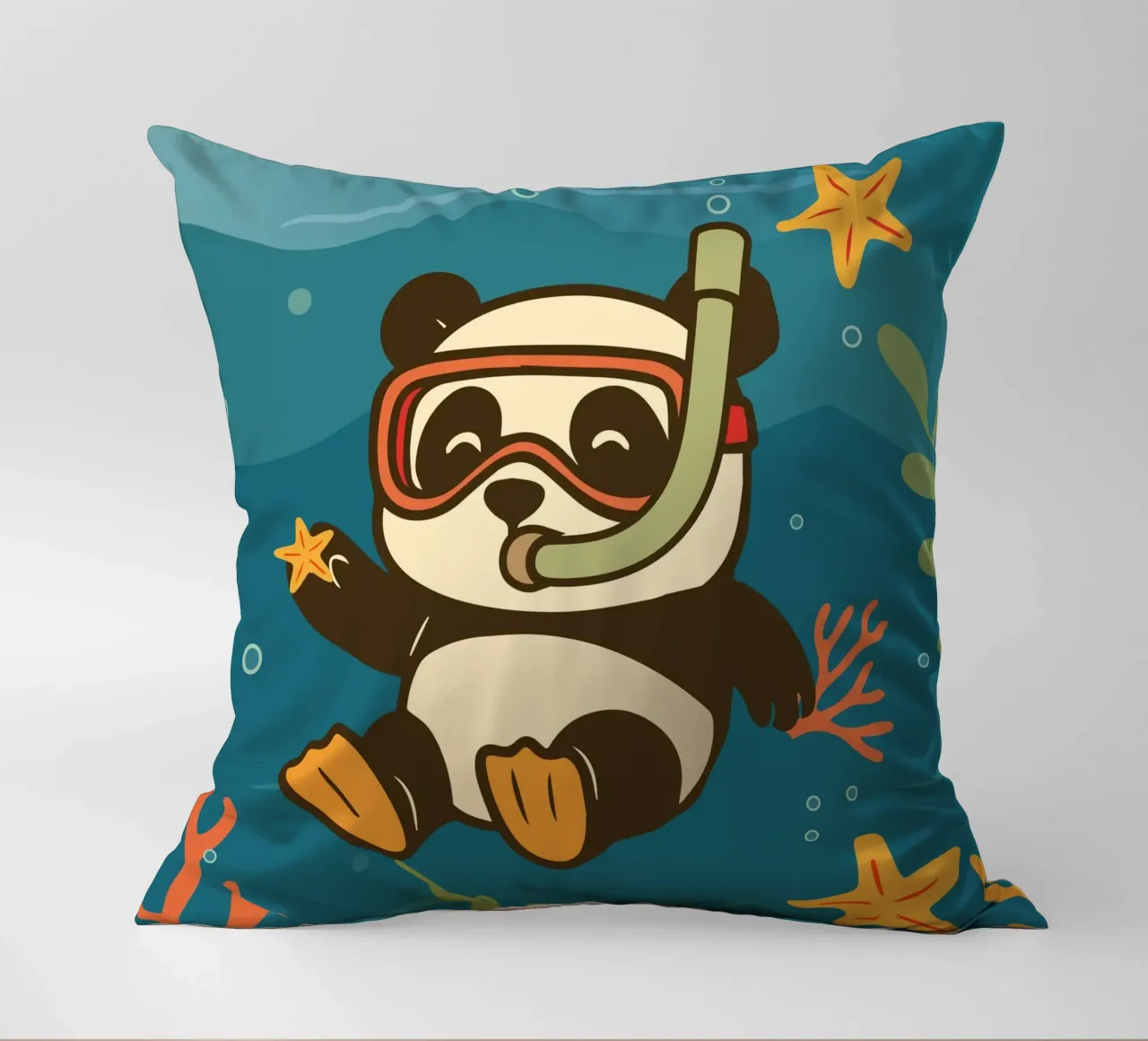 Snorkeling del panda nel mare cuscino da namosh