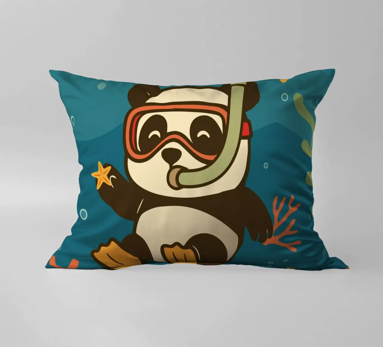 Snorkeling del panda nel mare cuscino da namosh