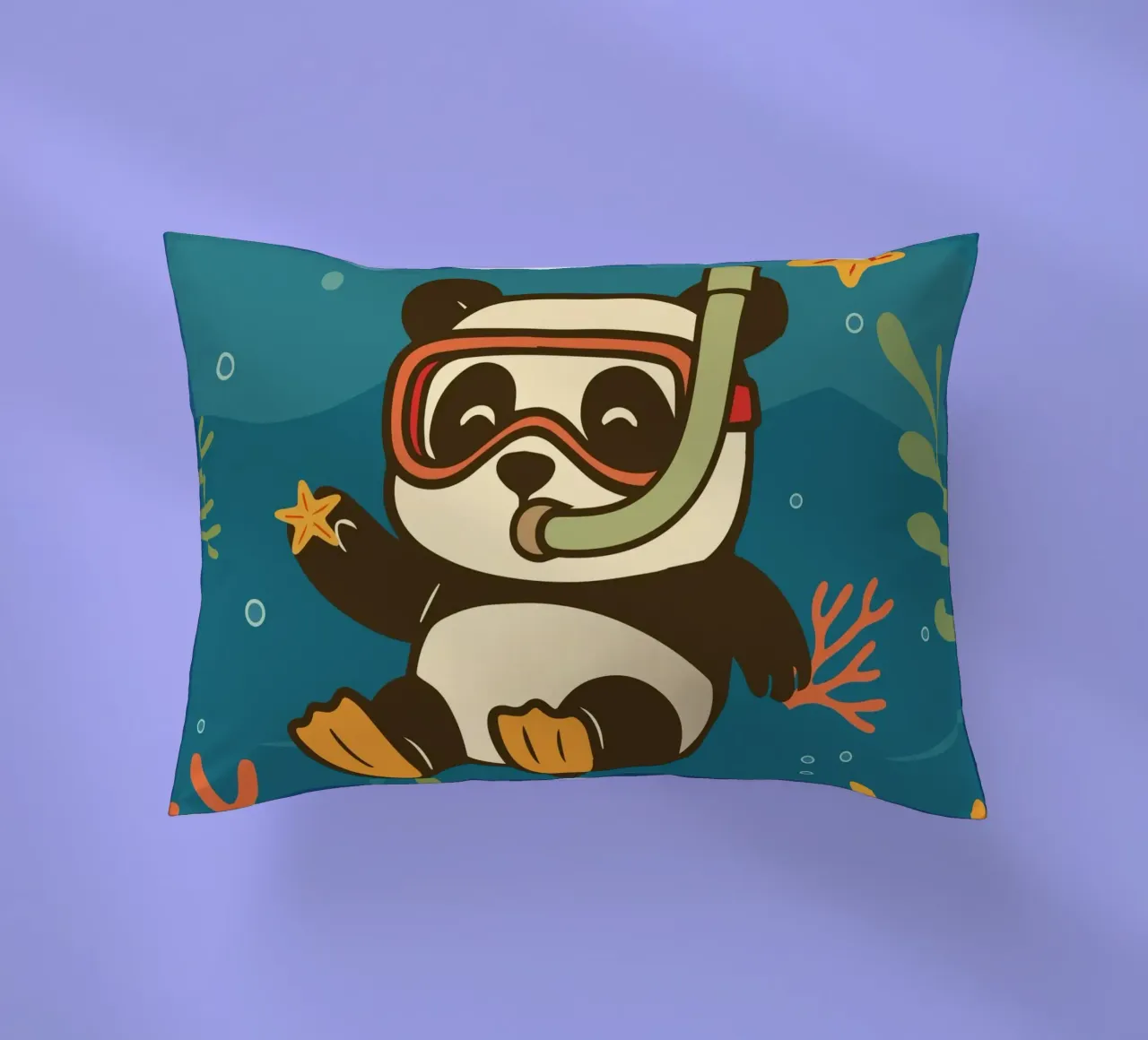 Snorkeling del panda nel mare cuscino da namosh