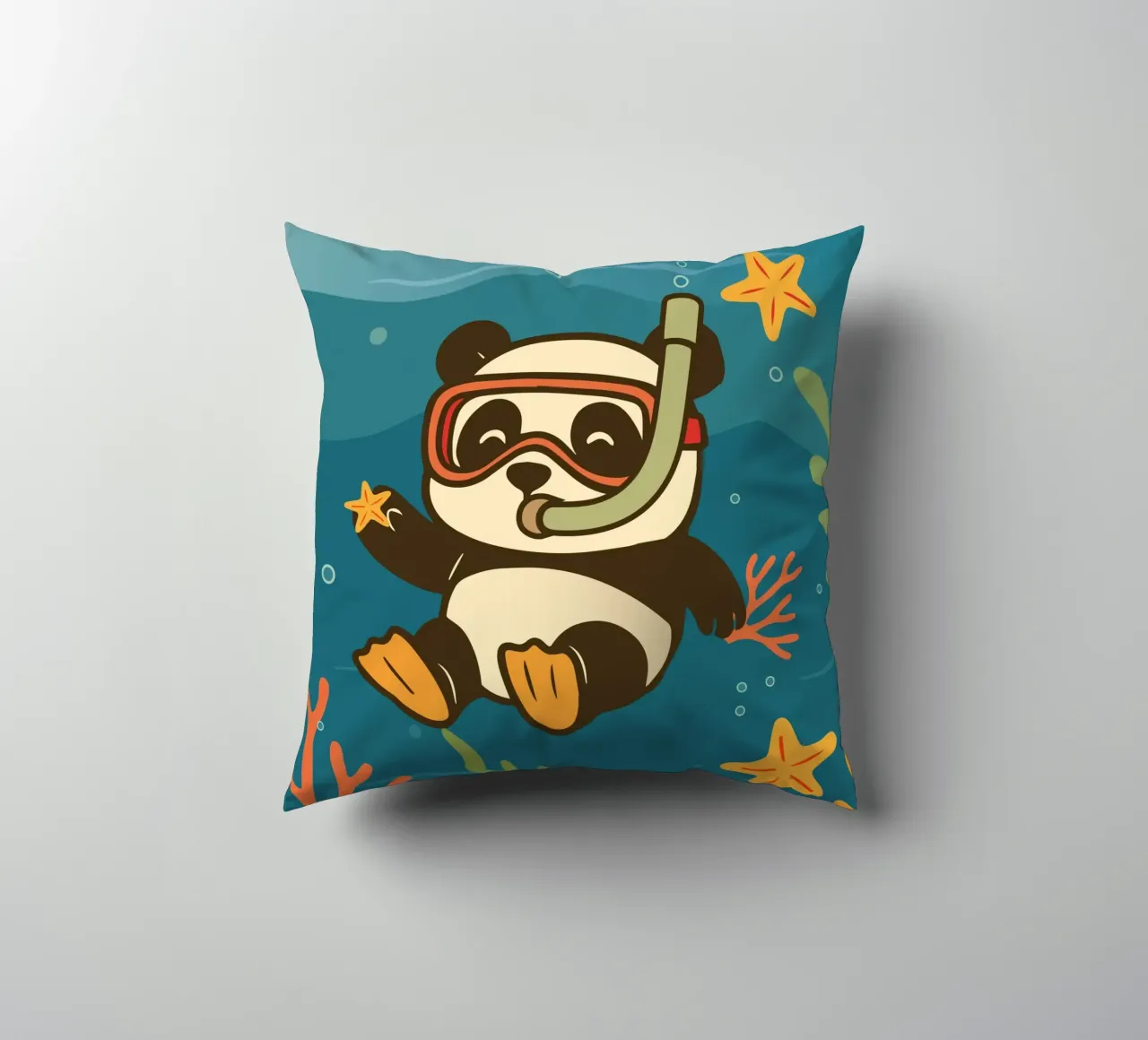 Snorkeling del panda nel mare cuscino da namosh