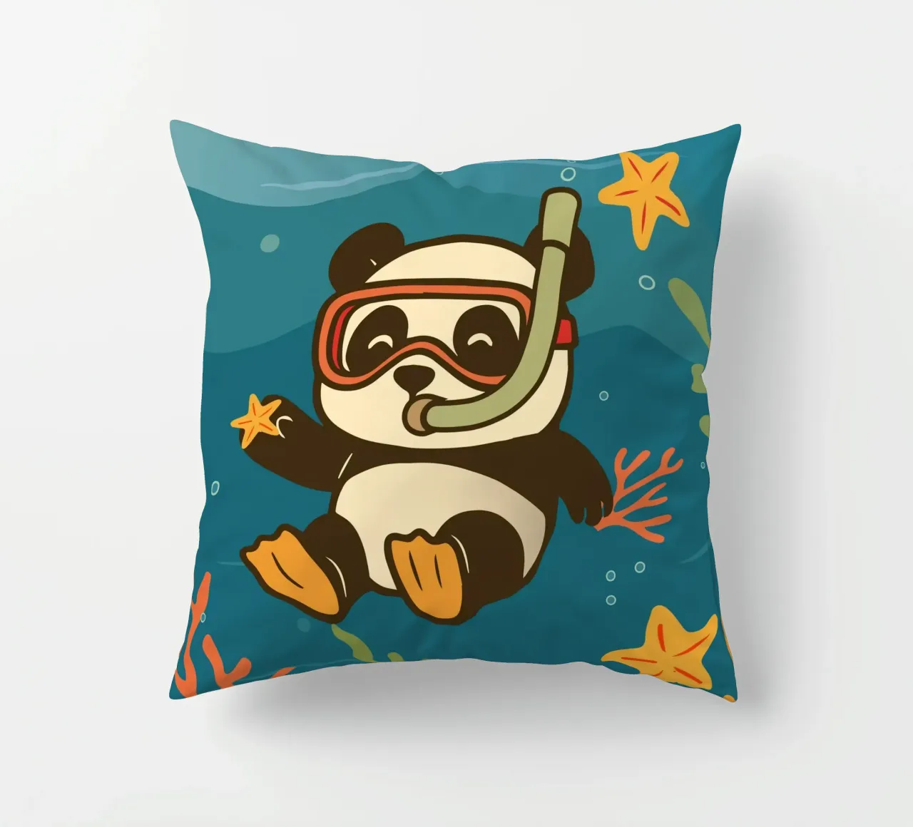 Snorkeling del panda nel mare cuscino da namosh
