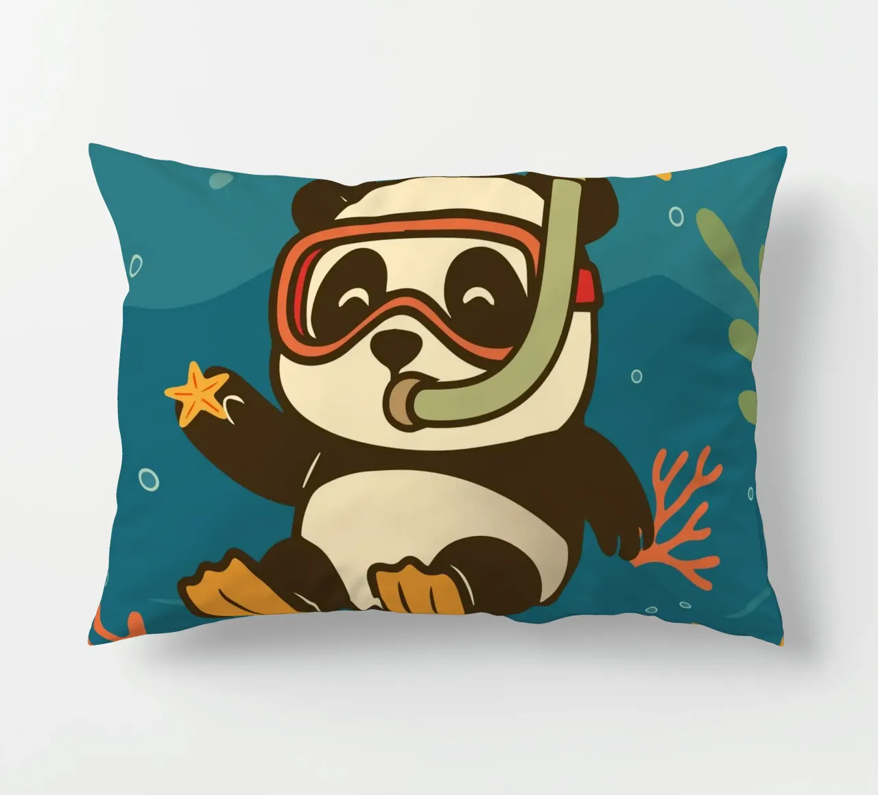 Snorkeling del panda nel mare cuscino da namosh