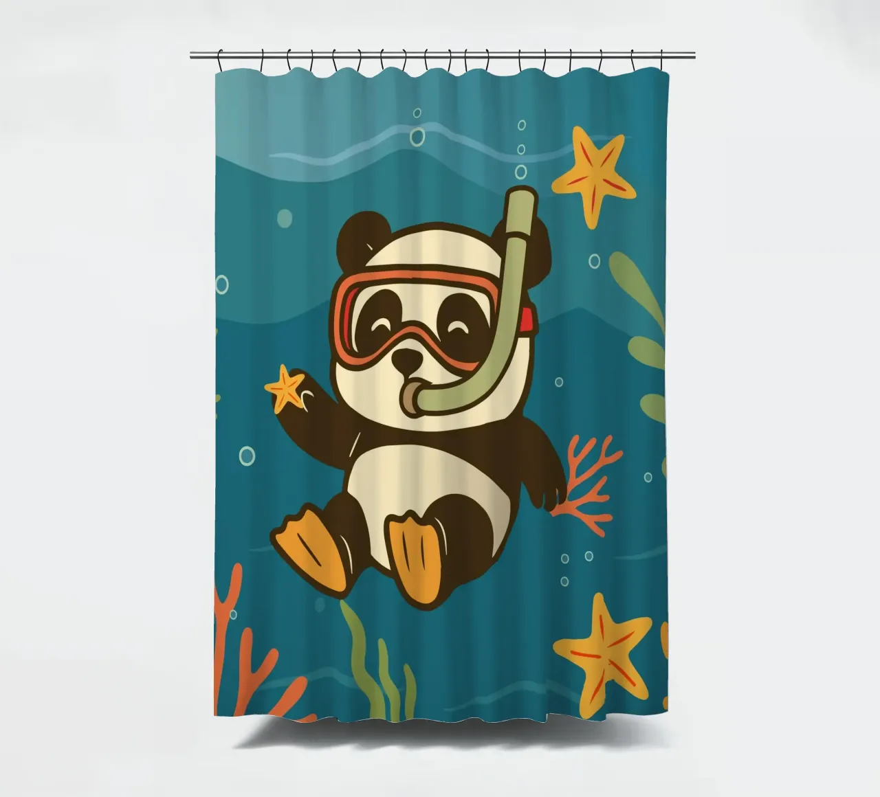 Snorkeling del panda nel mare tenda da doccia da namosh