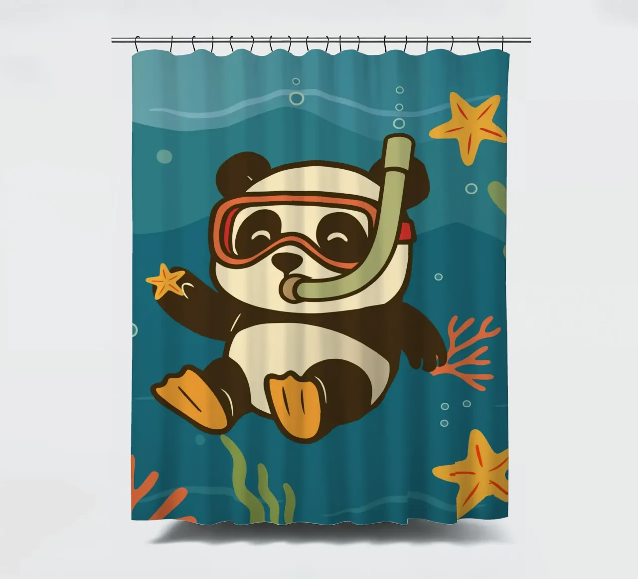 Snorkeling del panda nel mare tenda da doccia da namosh