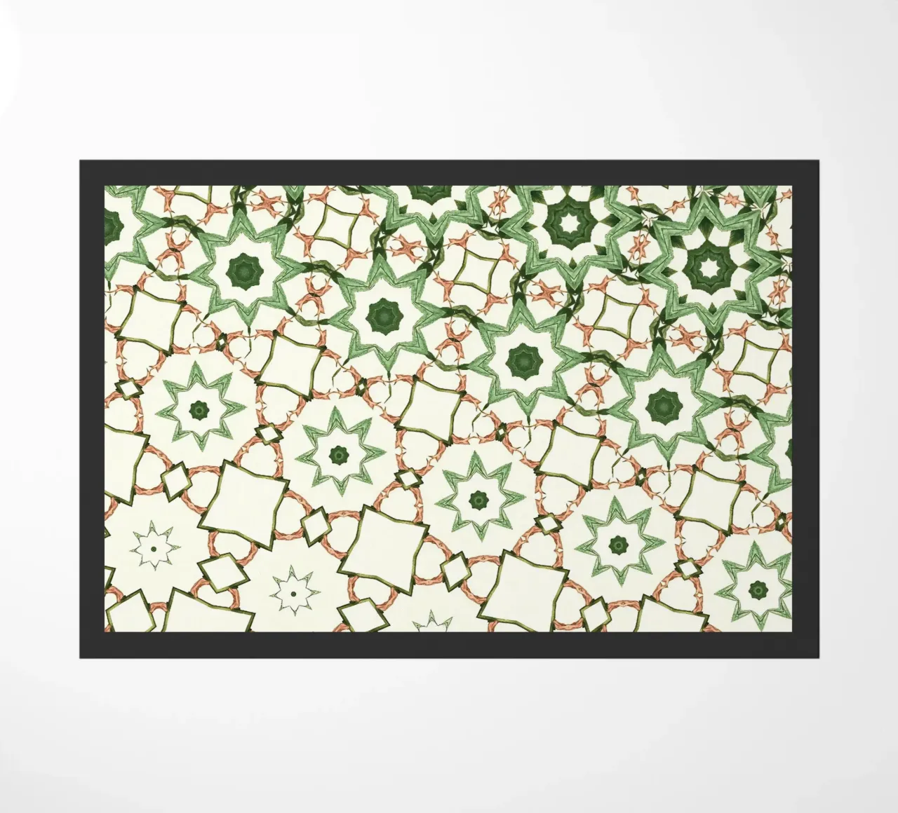 Diseño caleidoscopio tonos verdes zerbino da planetaB