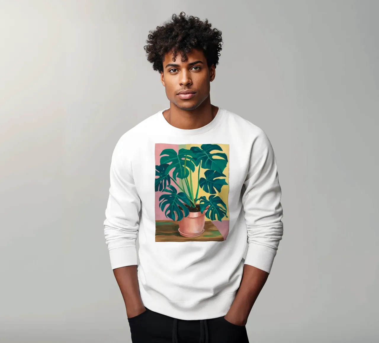 Monstera Giallo Muro felpa da Pan Denim