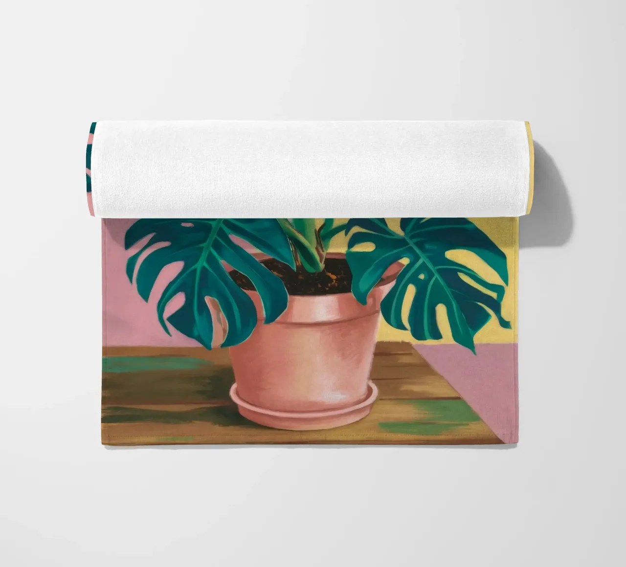 Monstera Giallo Muro telo mare da Pan Denim