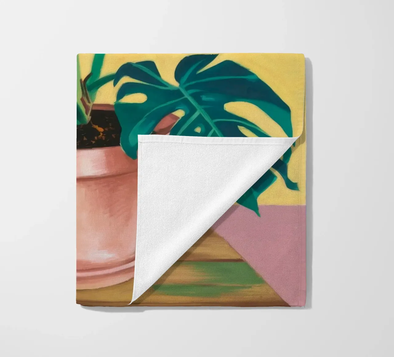 Monstera Giallo Muro telo mare da Pan Denim
