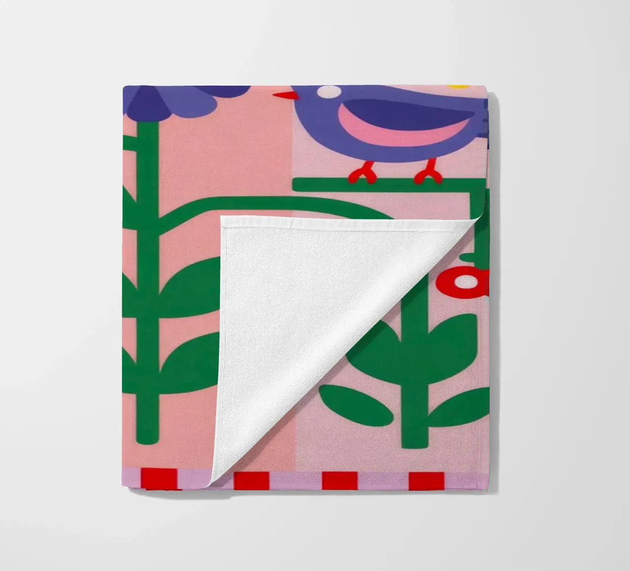 Folksy Garden Blocks beach towel by Peak Delusion