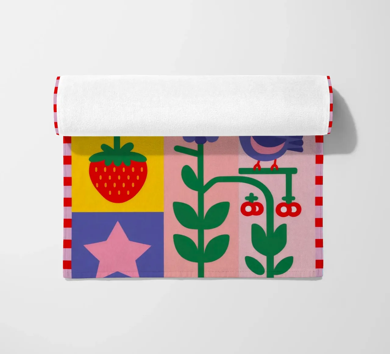 Folksy Garden Blocks beach towel by Peak Delusion