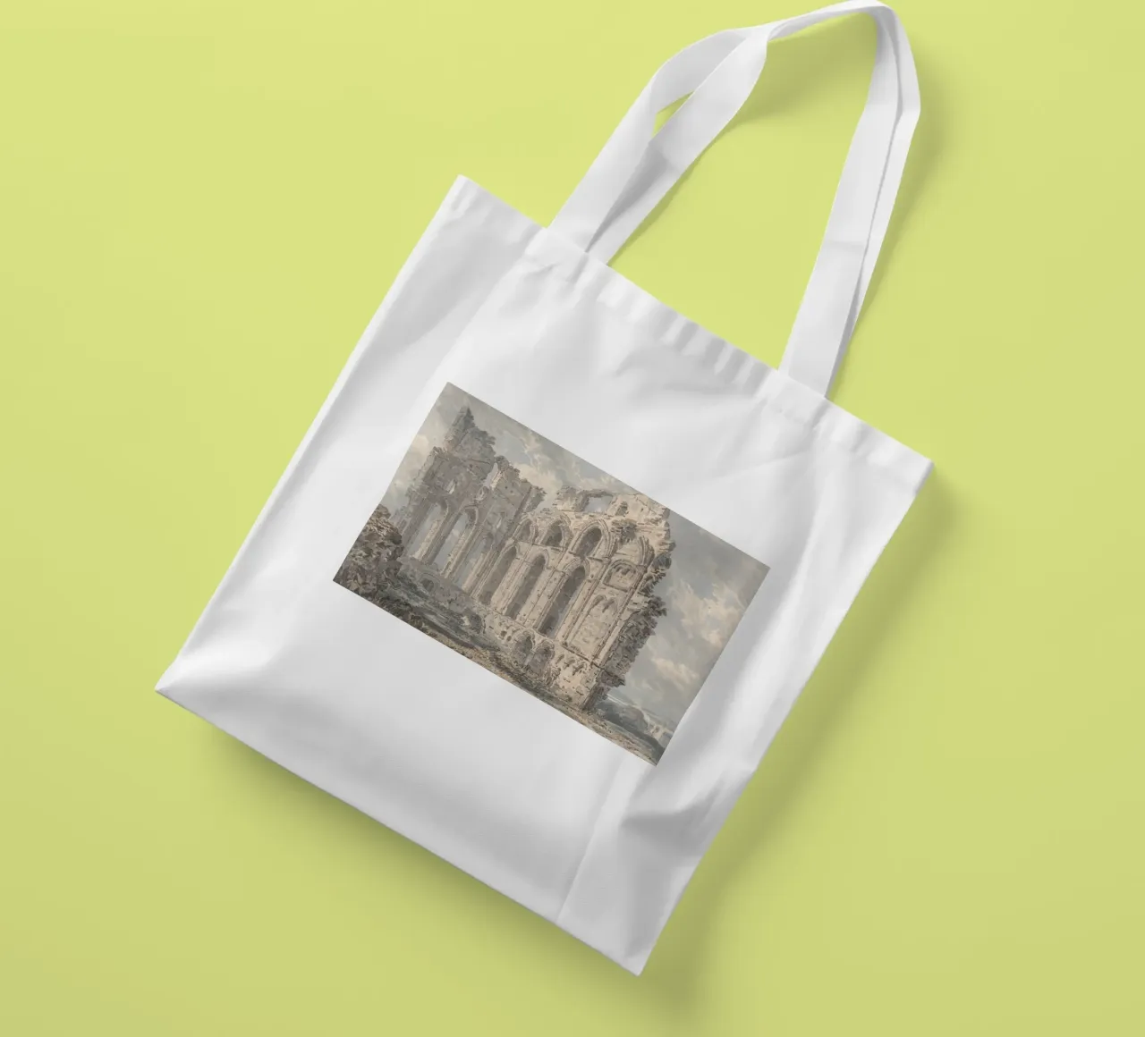 Medieval Abbey Ruins: Historic Architectural Landscape tote bag by ClubArt