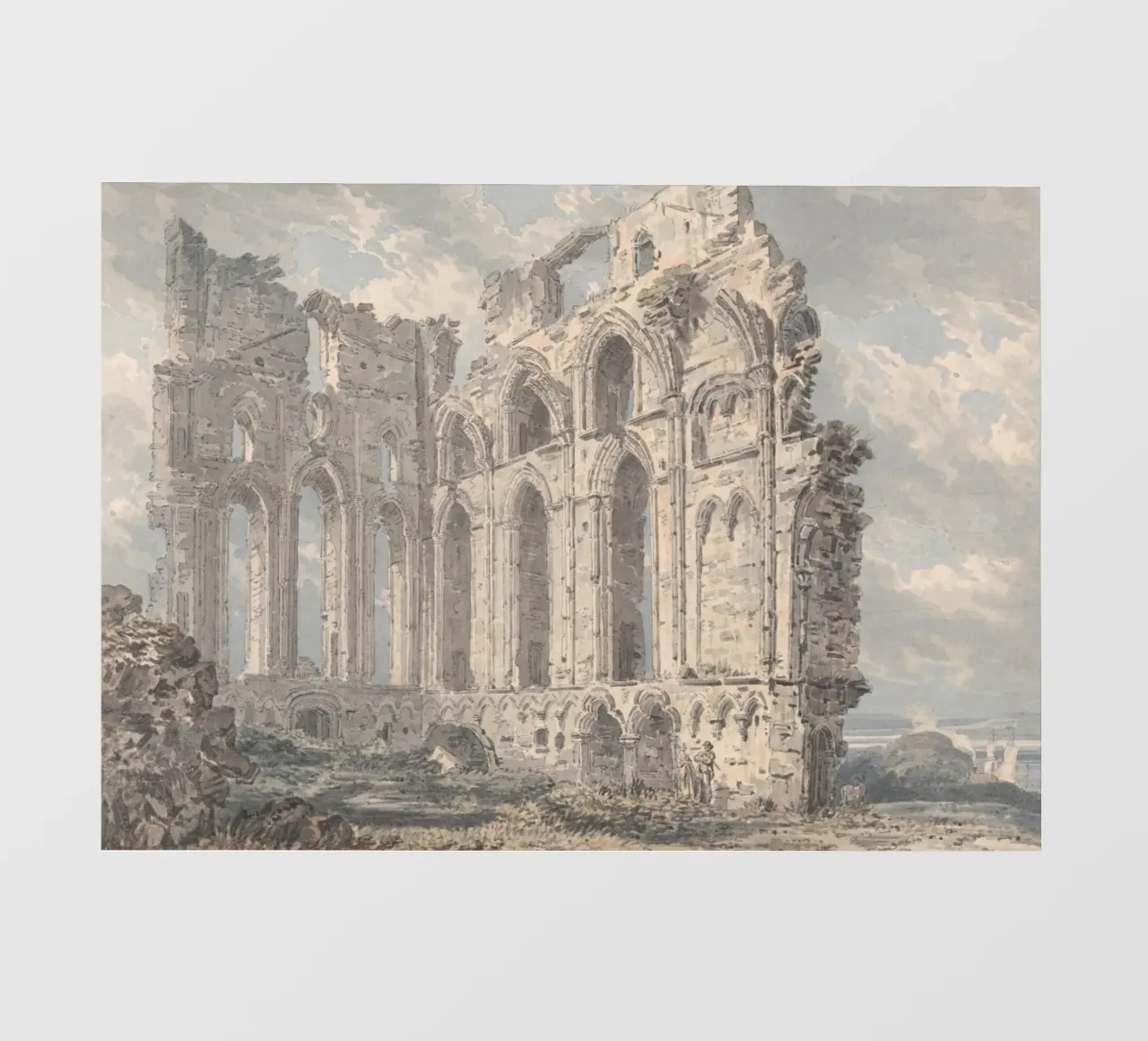 Ruinas de la Abadía Medieval: Paisaje arquitectónico histórico papel para pared de ClubArt