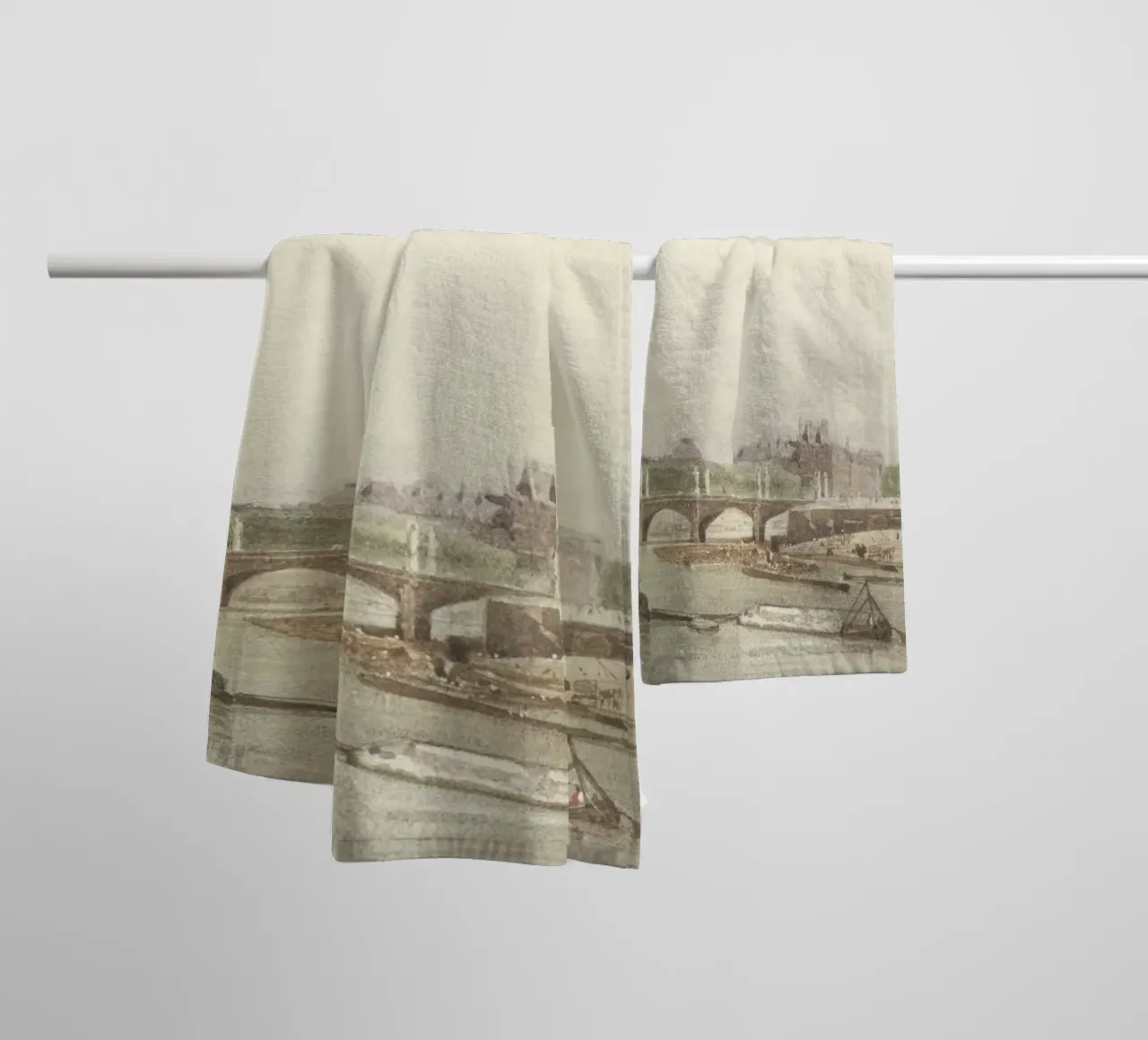 Senna: Paesaggio parigino, arte francese d'epoca asciugamano da bagno da ClubArt