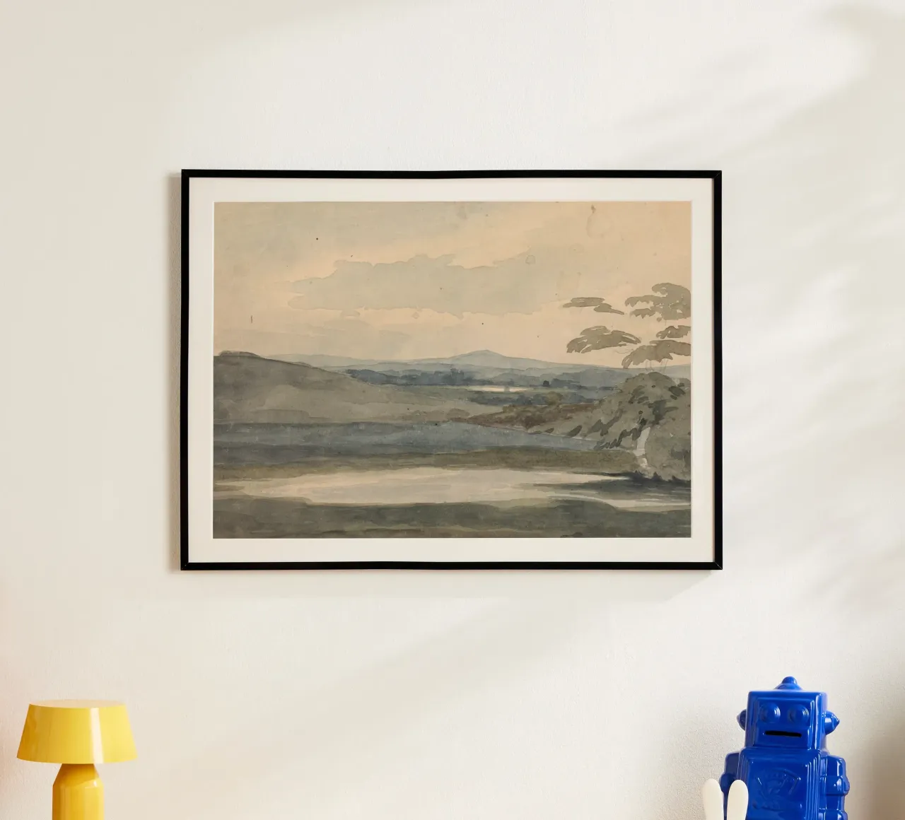 Gelaagd landschap: wazige heuvels, subtiele tonalistische kunst poster van ClubArt