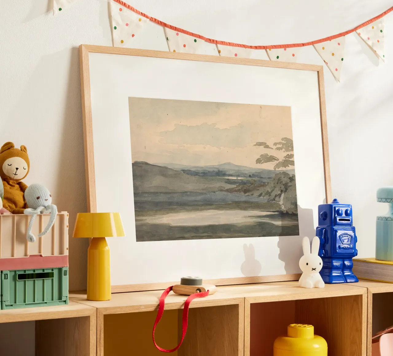 Gelaagd landschap: wazige heuvels, subtiele tonalistische kunst poster van ClubArt
