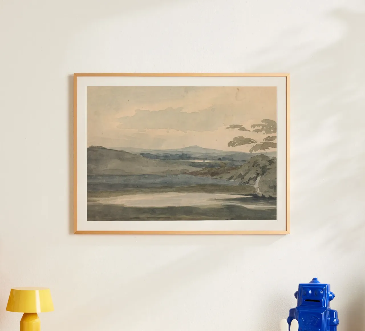 Gelaagd landschap: wazige heuvels, subtiele tonalistische kunst poster van ClubArt