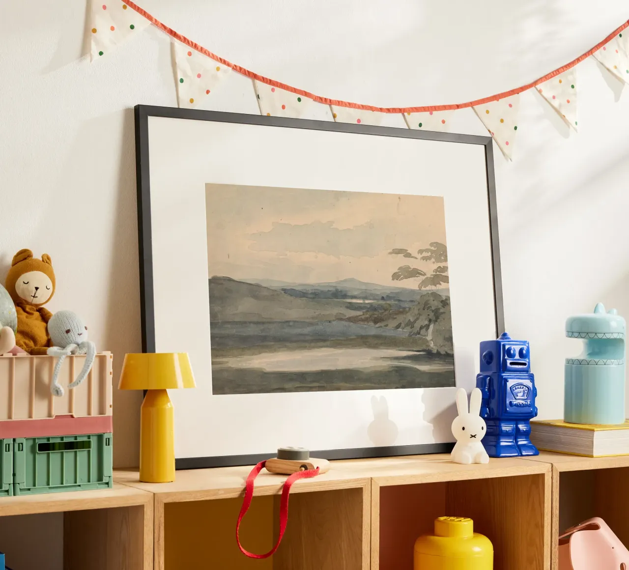 Gelaagd landschap: wazige heuvels, subtiele tonalistische kunst poster van ClubArt