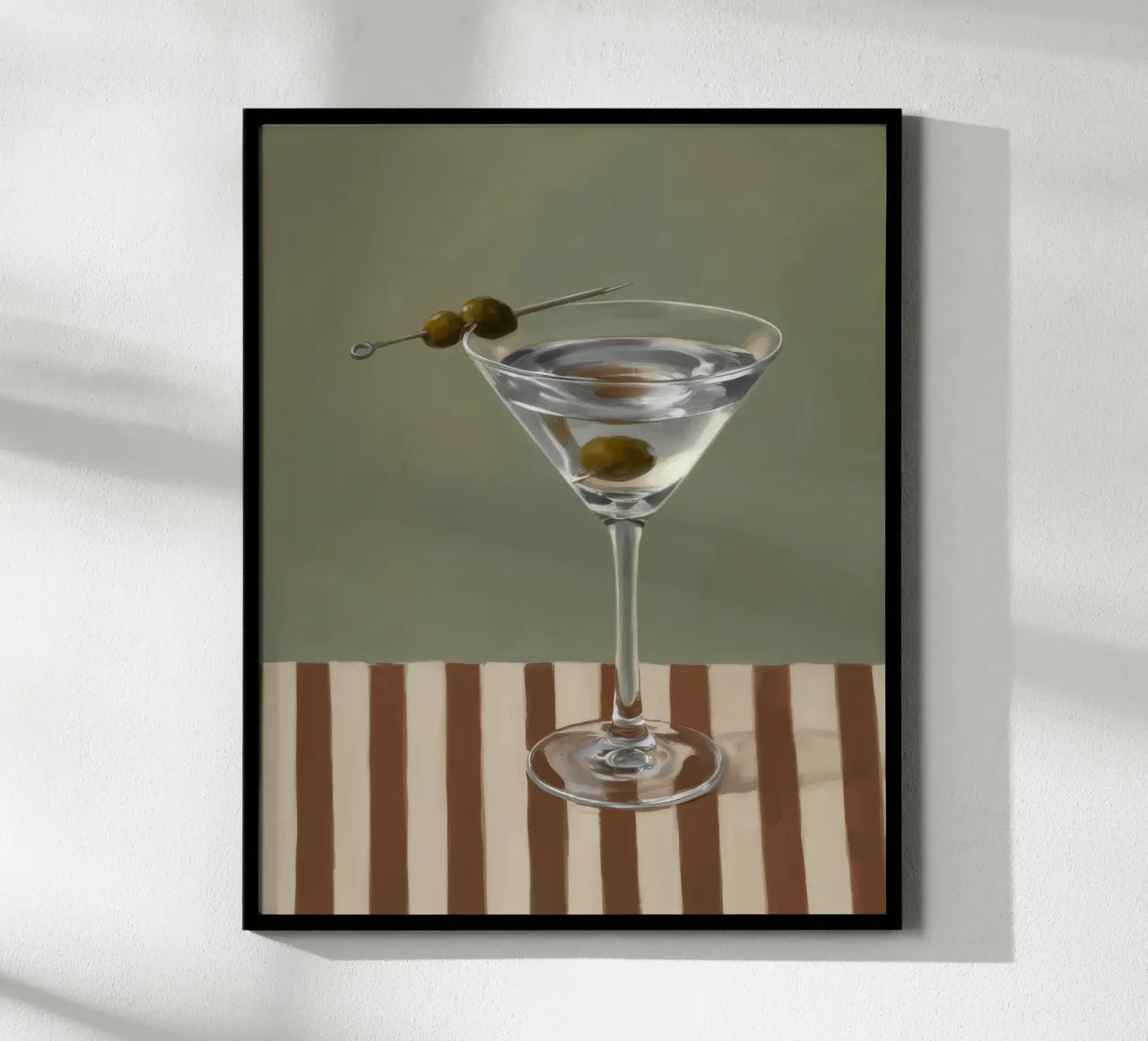 Striscia di vetro per Martini poster con telaio in legno da Pan Denim