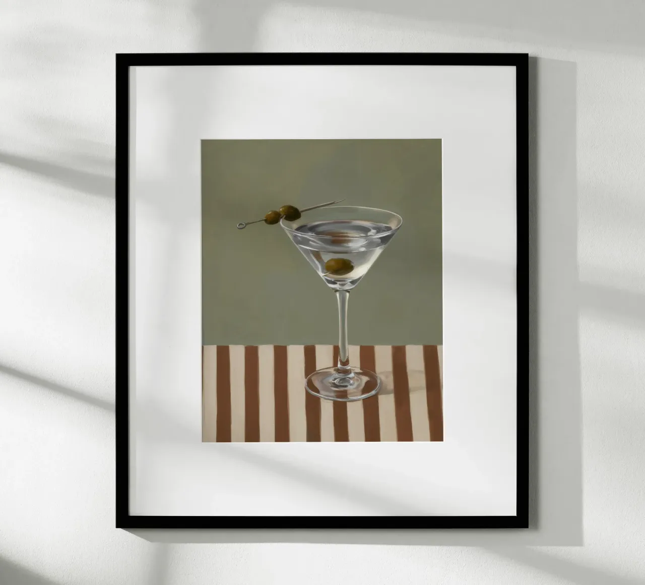 Striscia di vetro per Martini poster con telaio in legno da Pan Denim