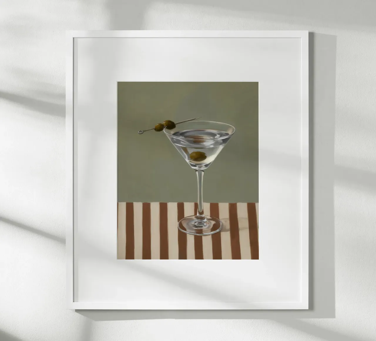 Striscia di vetro per Martini poster con telaio in legno da Pan Denim