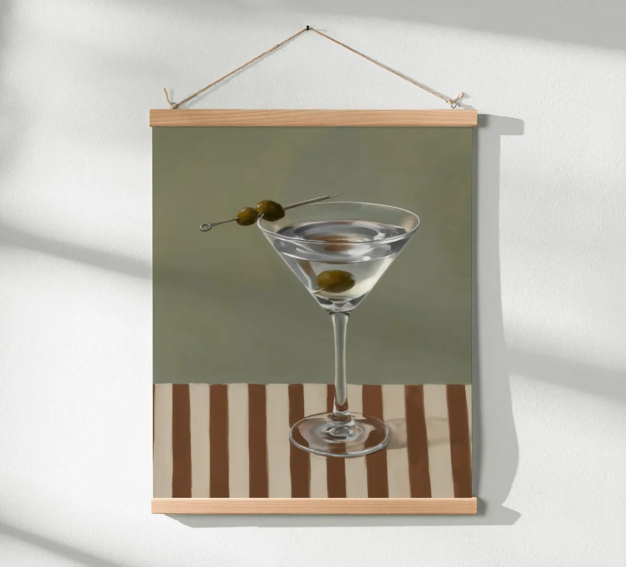 Striscia di vetro per Martini poster con telaio in legno da Pan Denim