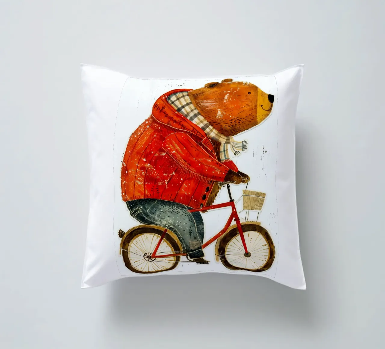 Orso motociclista cuscino da Justyna Jaszke JBJart