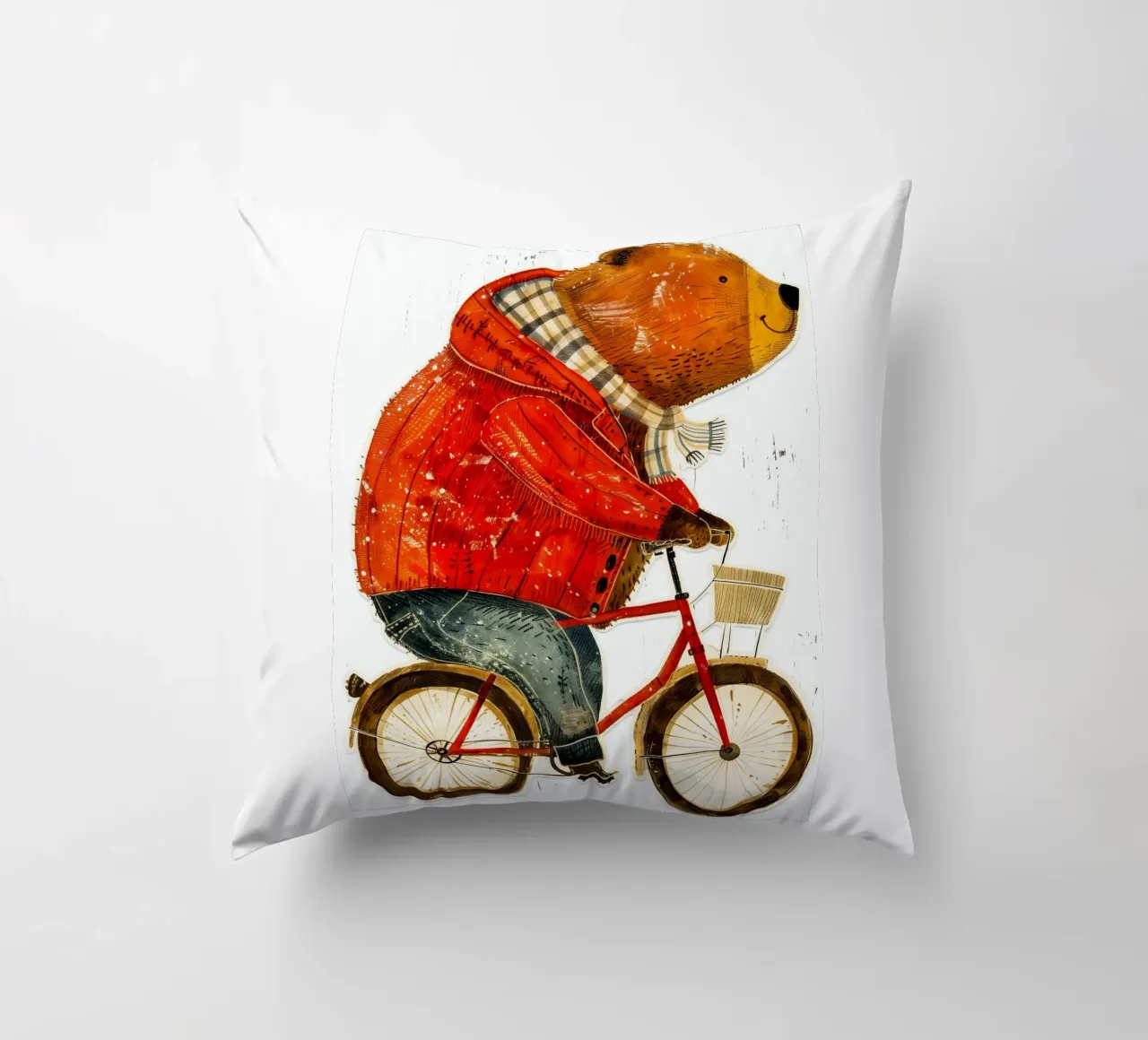 Orso motociclista cuscino da Justyna Jaszke JBJart