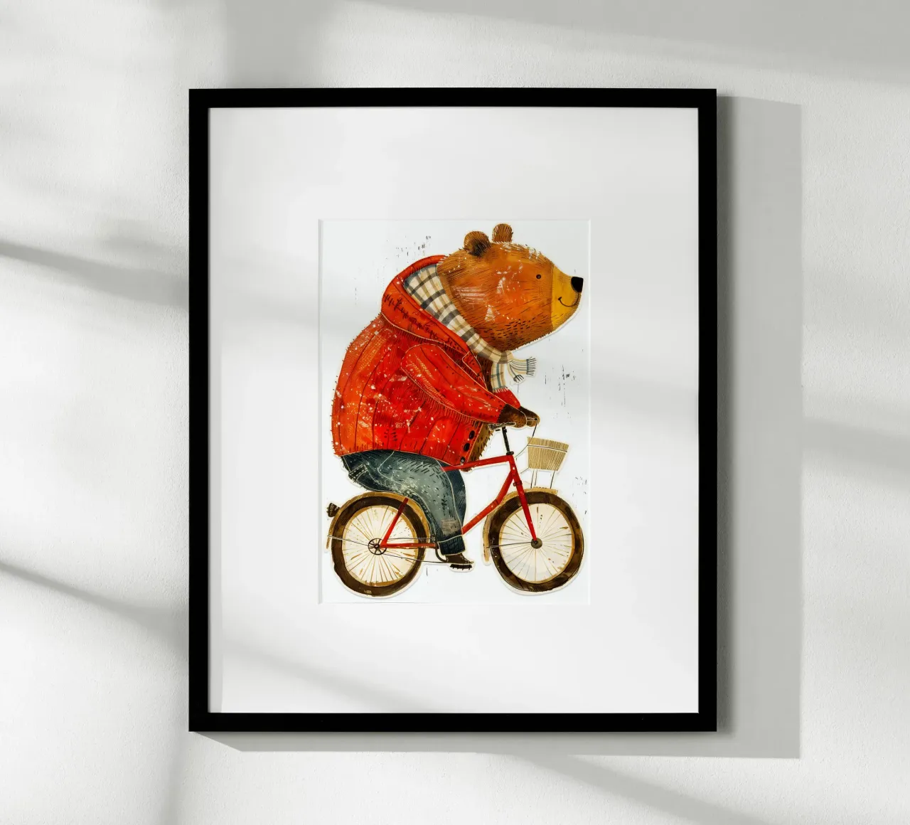 Orso motociclista poster con telaio in plastica da Justyna Jaszke JBJart