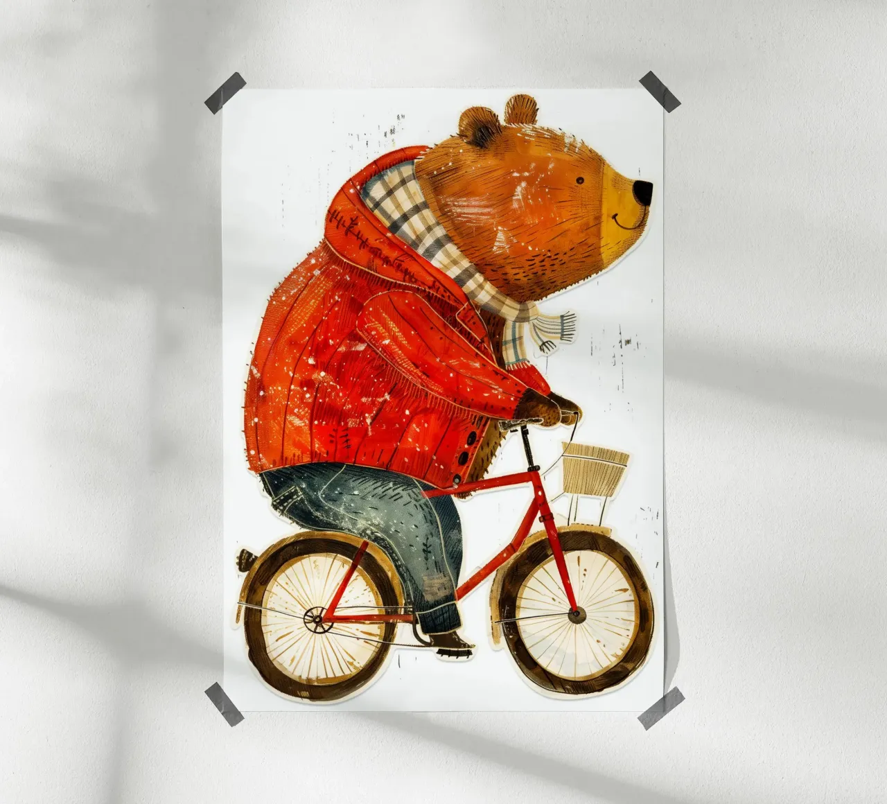 Orso motociclista poster con telaio in plastica da Justyna Jaszke JBJart