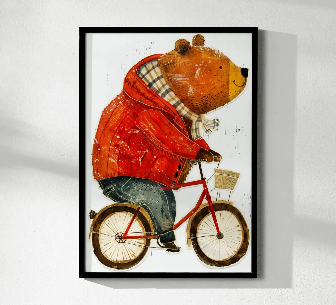 Orso motociclista poster con telaio in plastica da Justyna Jaszke JBJart