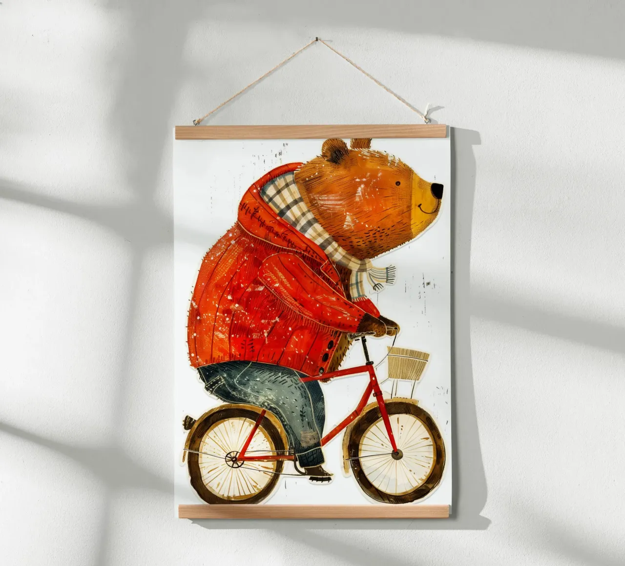 Orso motociclista poster con telaio in plastica da Justyna Jaszke JBJart