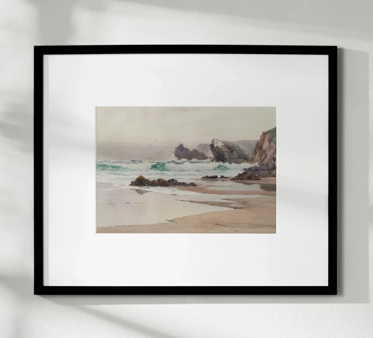 Crashing Waves: Rocky Coast, Dynamic Seascape Art poster by ClubArt