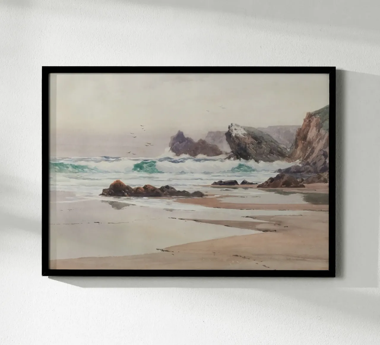 Crashing Waves: Rocky Coast, Dynamic Seascape Art poster by ClubArt