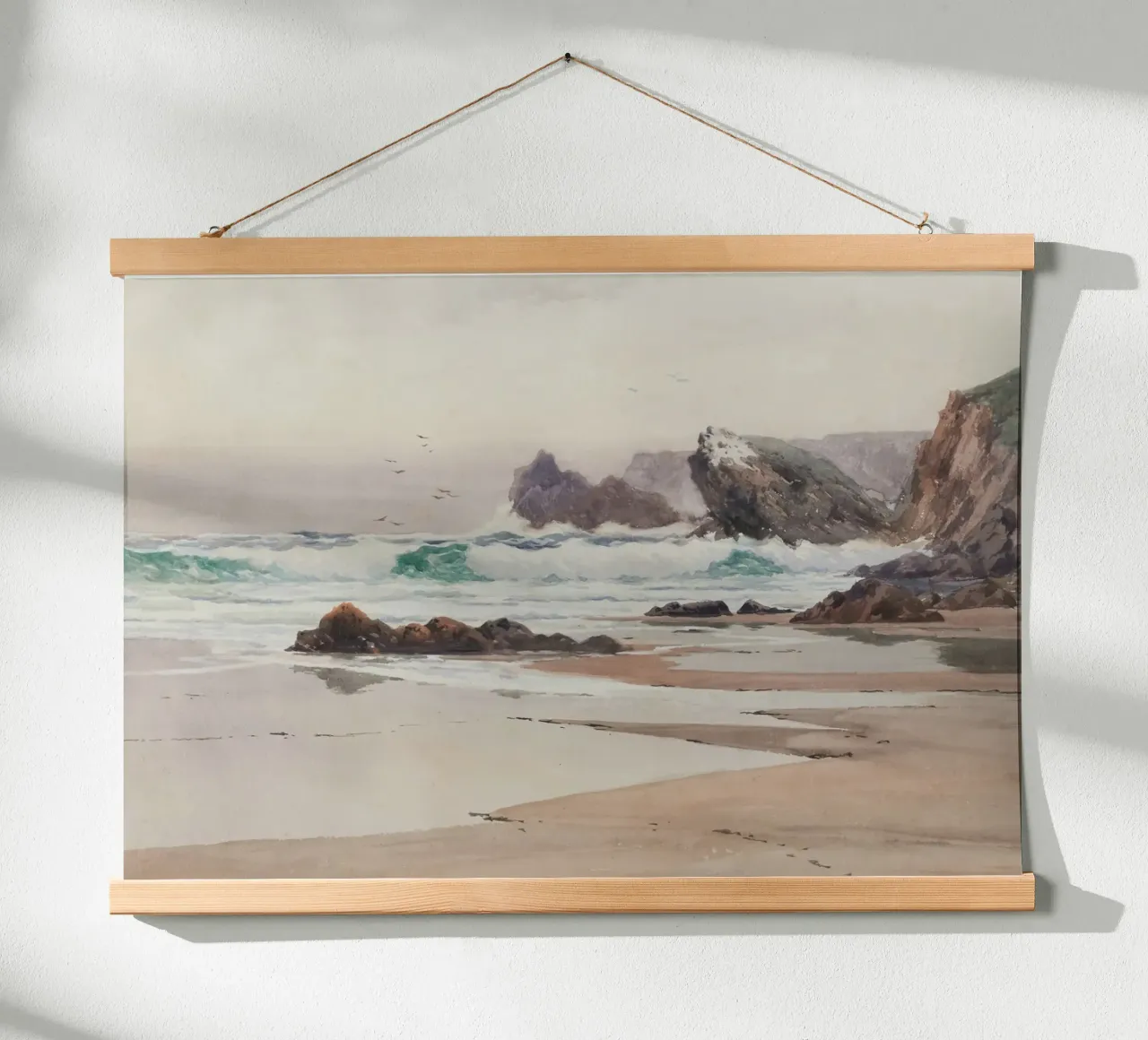 Crashing Waves: Rocky Coast, Dynamic Seascape Art poster by ClubArt